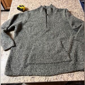 Women’s Natural Reflections Green fleece Sherpa 1/4 zip pullover sweater